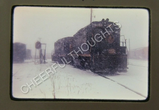 Original '76 Ektachrome Slide B&O Baltimore Ohio 3693 GP40 Heavy Snow      33Q48