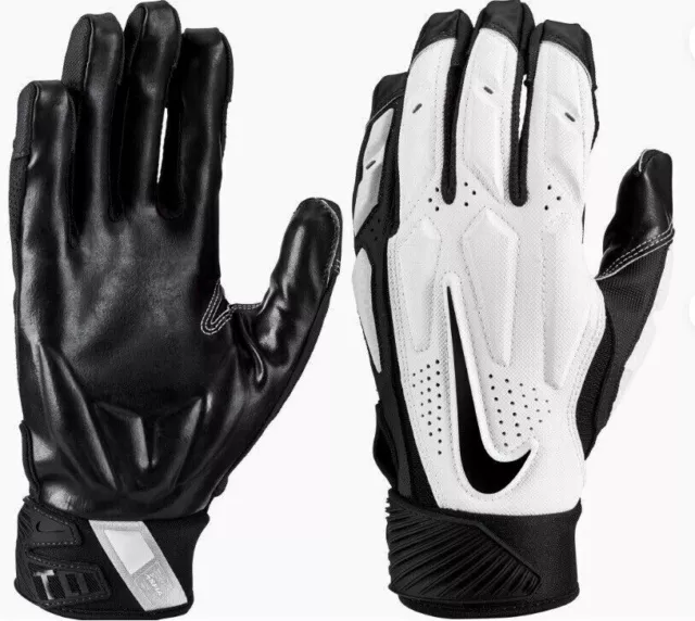 Nike D-TACK 6.0 Demolition Lineman Padded Black White Football Gloves Youth Boys