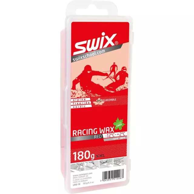 Swix UR8 red Bio Racing Wax -12°C/2°C 180g Skiwax Skiwachs Hartwachs