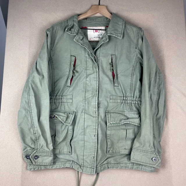 Vintage GAP Jacket Womens Medium Project Red Military Surplus Olive Green Cargo