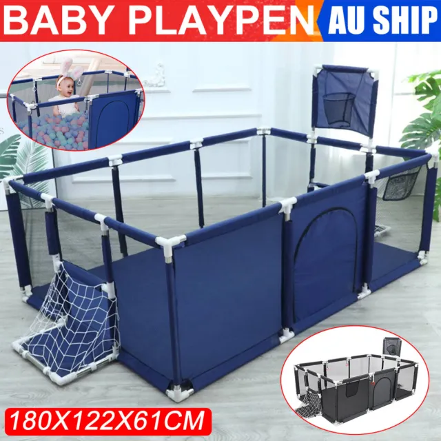 Large Baby Playpen Safety Gate Foldable Mat Kids Toddler Fence Activity Center