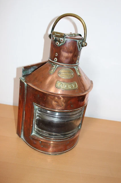 Impresionante Antigua Rara LG Cobre/Latón Envíos Linterna de Puerto 1919 Telford/Grier en muy buen estado