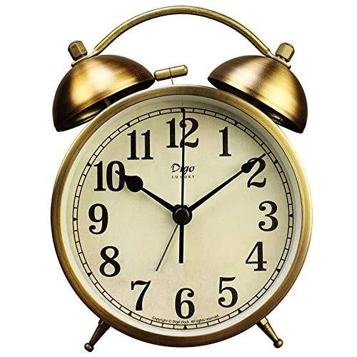 Dual Alarm Clock，4-Inch Twin Bell-Alarm Clock, Table Desk Alarm Clock