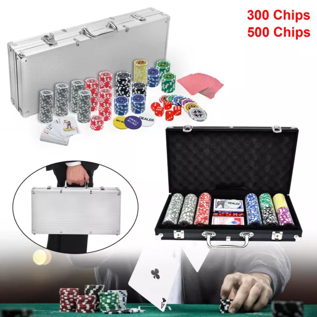 Pokerkoffer Poker Set Deluxe Pokerset mit 500Laser Chips Pokerchips 12g Standard