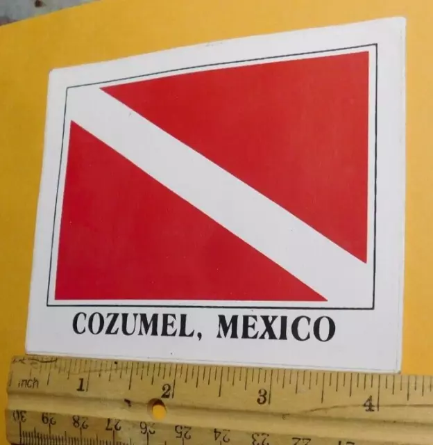 Cozumel Mexico Diving Boating sticker aprox 3 1/4" x 3 1/4" NOS