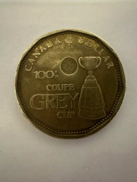 Canada $1 2012 100th Coupe Grey Cup Loonie