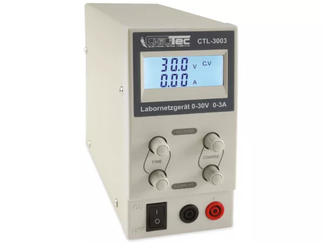 CHILITEC Regelbares Labornetzgerät CTL-3003, 0...30 V / 0...3 A, LCD