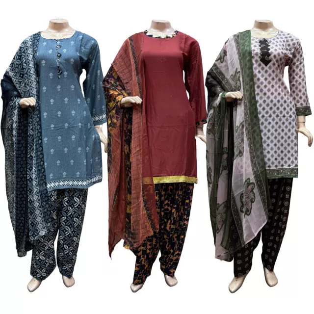 Indian Pakistani Women's Printed Crepe Suit Dress Stitched Salwar Kameez Shalwar