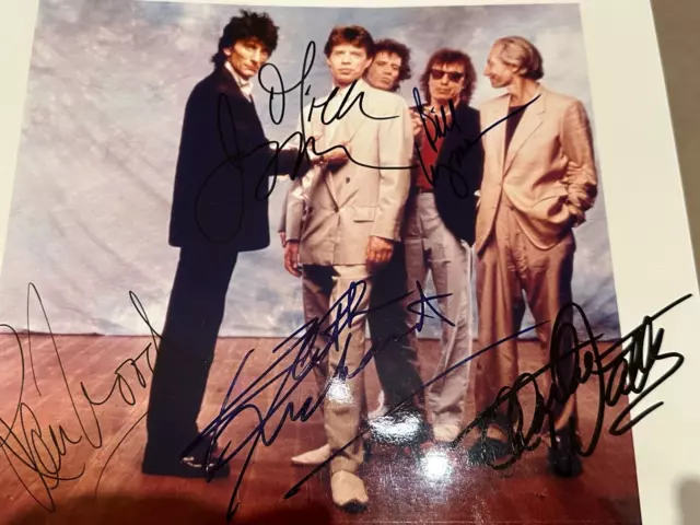 The Rolling Stones - Hand Signed 10 x 8 Photo - Watts/Jagger/Richard/Wood/Wyman