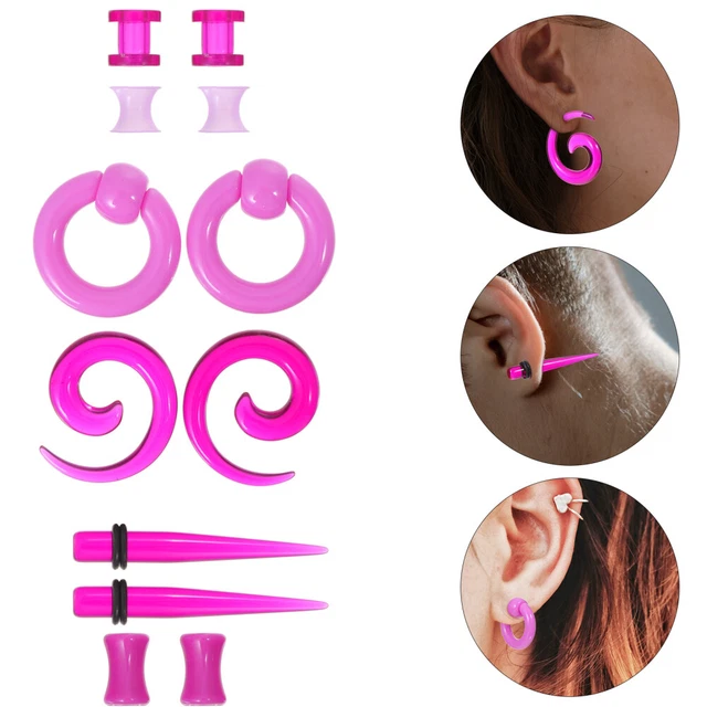 Violett Acryl Ohr Verstärker Ohrstrecker Verjüngt Sich Labret-Schmuck