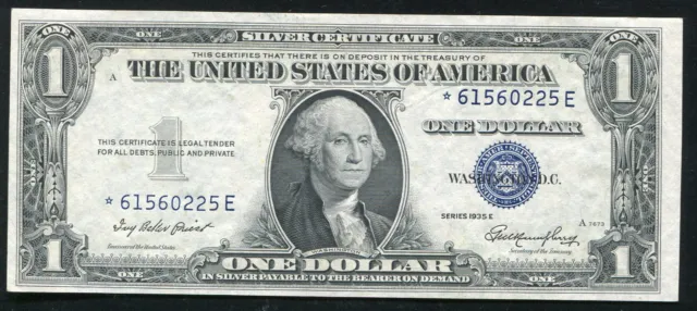 1935-E $1 One Dollar *Star* Silver Certificate Currency Note Uncirculated