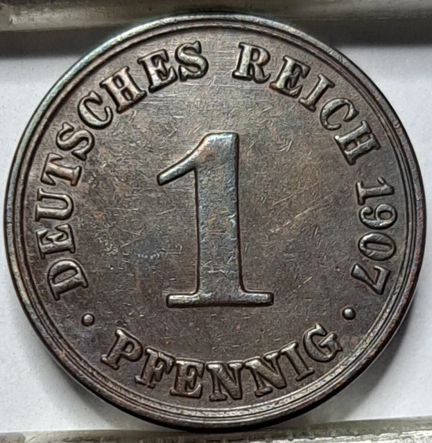 Germany 1 Pfennig 1907 KM#10 Letter A Copper German Empire (5468)