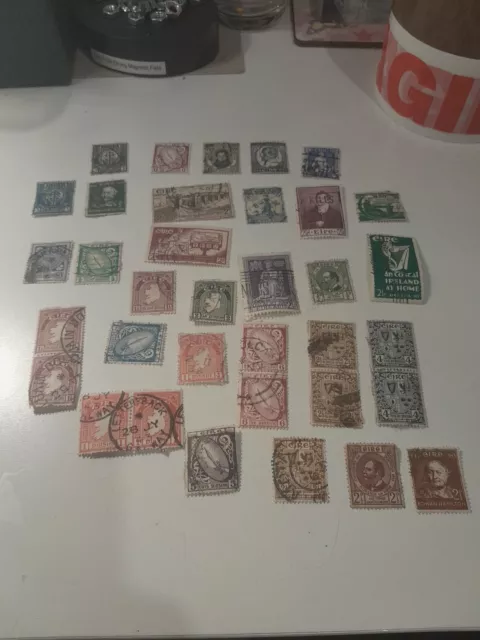 Ireland Eire early collection of interesting Mixed Used Stamps X 35