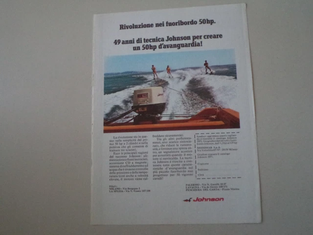 advertising Pubblicità 1971 MOTORE FUORIBORDO JOHNSON 50 HP