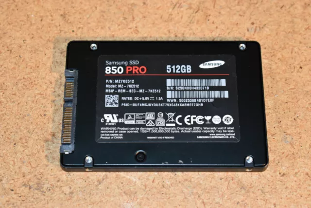 Samsung 850 PRO 512GB 2.5" SATA SSD Solid State Hard Drive MZ-7KE512 MZ7KE512