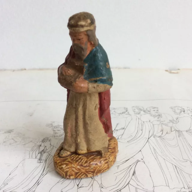 Santon Devineau Anciens Roi Mage Haut 7,5 cm Crèche Noel