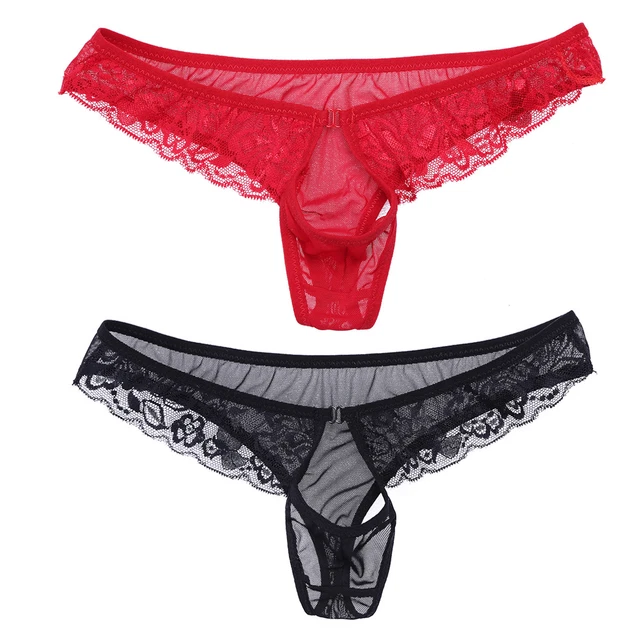 HERREN DESSOUS SPITZEN-STRING mit Penis Hoden ffnung Slip schwarz rot  Mnner EUR 3,01 - PicClick DE
