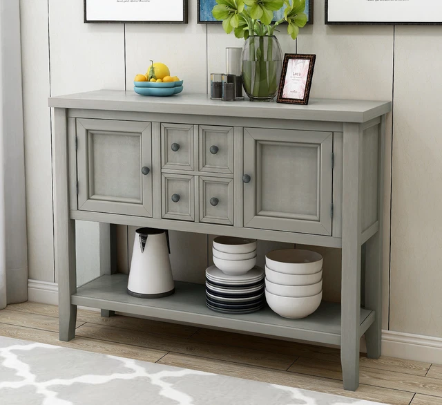 Cambridge Series Buffet Sideboard Console Table with Bottom Shelf