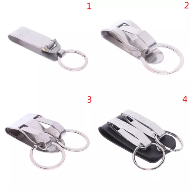 STAINLESS STEEL QUICK release Keychain Belt Clip key snap holder ring ...