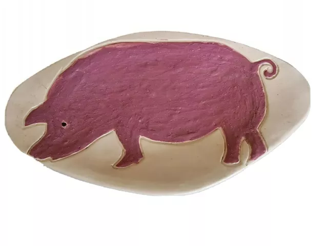 Céramique Française Assiette Vide Poche motif animal cochon. ceramics dish