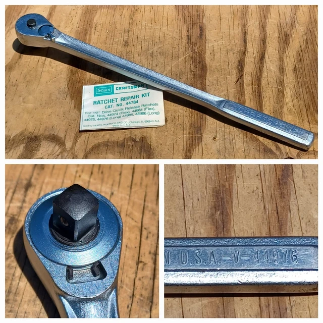 Vintage Craftsman 1/2" Drive 15" Long Handle Ratchet 44976 -V- NEW GEAR USA