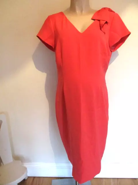 Seraphine Maternity Smart Coral Bow Detail Shift Dress Size 12