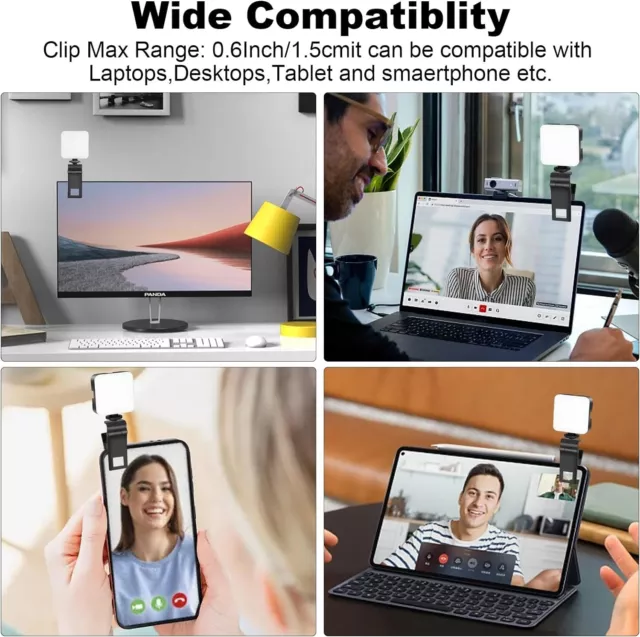 Handy Selfie Licht mit Clip, Video Licht LED, Videoleuchte Handylicht Portable 2