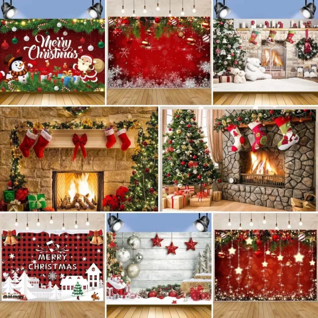 Weihnachten Backdrop Rote Socke Xmas Baum Hintergrund Banner Xmas Party Dekor 3