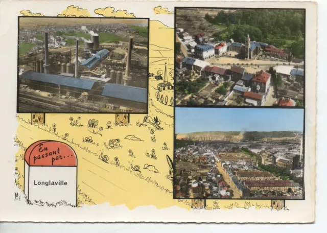 LONGLAVILLE - Meurthe et Moselle - CPA 54 - Usines carte des années 1960 3 vues