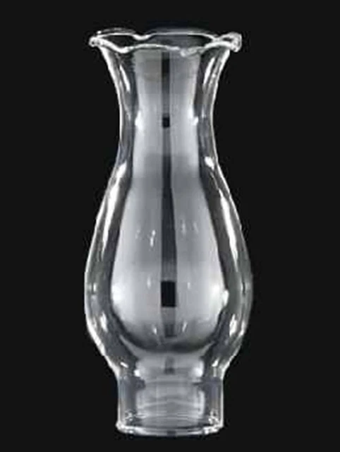 New 1 1/4" fitter x 4 1/2" ht. #819 Clr. Ruffled Top Kerosene Oil Lamp Chimney