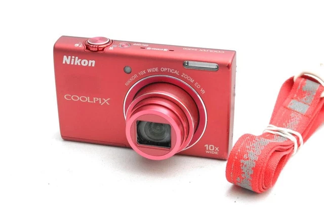 Nikon COOLPIX S6200 Compact Digital Camera – 16MP, 10x Optical Zoom, Red – Tested, 3-Month Warranty