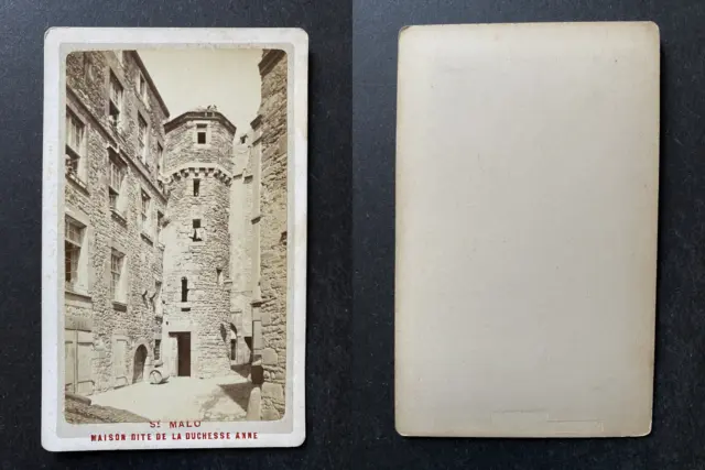 France, Saint Malo, Maison dit de la Duchesse Anne, circa 1870 vintage cdv albu