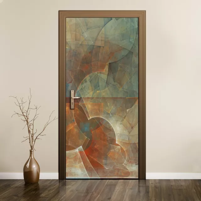 Removable Door Sticker Mural Home Decor Decal Wrap Abstract Geometry Picture