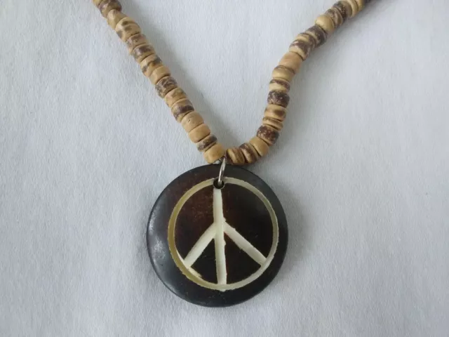 Surfer Boho Tribal Ethnic Hawaiian ✌️ Sign Adj Necklace 18" Gift US New