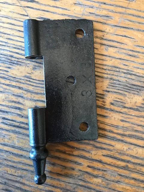 Antique Decorative Cast Iron Door Hinge - Left Half Only - 3" x 3" 2