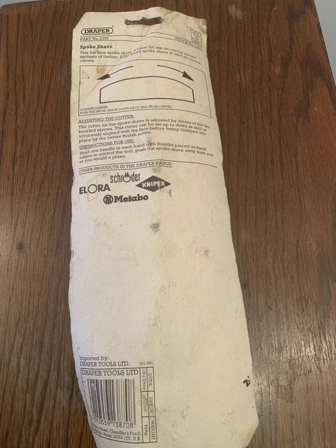 Draper  Spoke Save Plane. Flat Sole. New Old Stock. 2