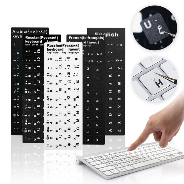 ARABIC DEUTSCH ENGLISH Keyboard Stickers Spanish Alphabet Layout