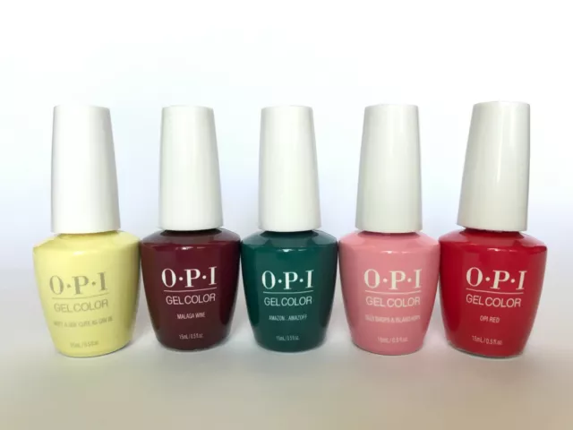 NEW OPI GelColor 15ml/0.5fl.oz Gel Nail Polish PERU, LISBON, GREASE SoakOff Base 2