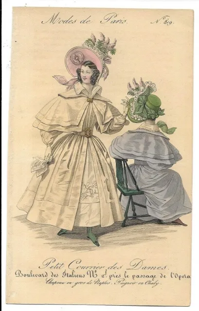 Petit Courrier Des Dames   Modes De Paris   Regency Fashion Plate  1831  819