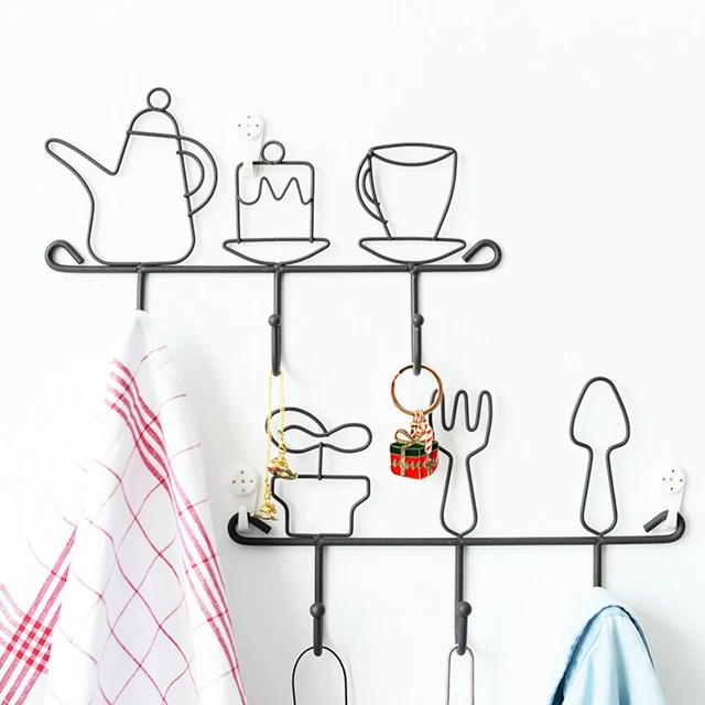 2 PCS Wall Mount Clothing Rack Mounted Clothes Hanger Guide