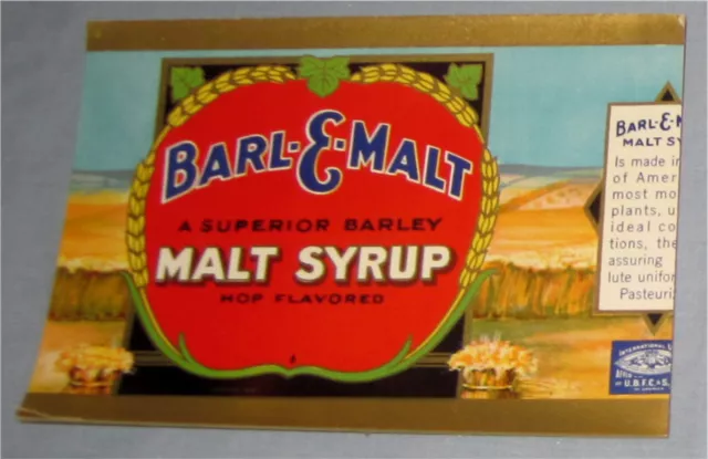 Lot Of 20 Barl-E-Malt Malt Syrup Beer Labels- 1932 Prohibition
