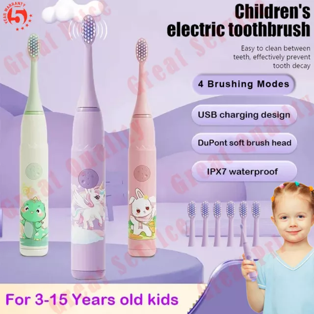 Kinder Wiederaufladbare Elektrische Zahnbürste für 3-15Years Kid haben 6PCS Head