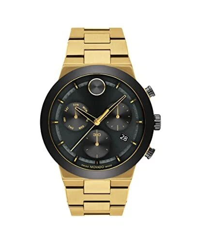 NEW MOVADO BOLD Men's 3600858 Fusion Gold Swiss Chronograph Watch MSRP $995