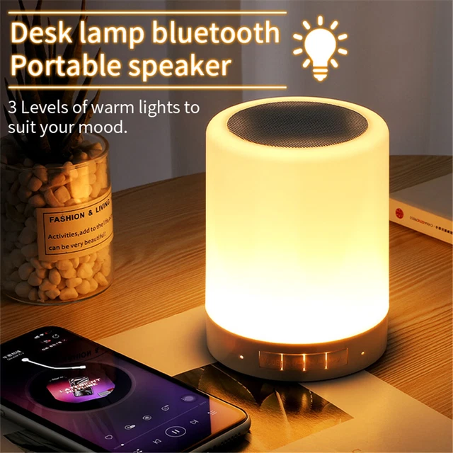 7 COLOURS LED Bluetooth Speaker Touch Night Light Smart Desk Lamp ...