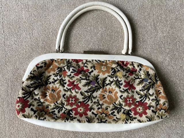 Vintage Freedex Original  Tapestry Handbag Floral Clasp Retro 50s 60s