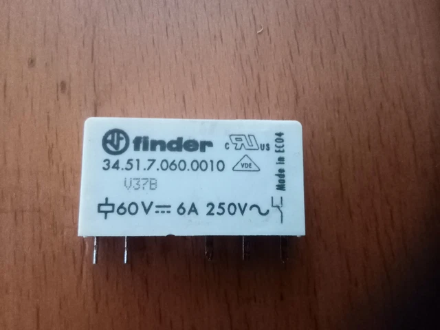 Finder relay 1P 6A 60V DC 34.51.7.060.0010 /#G W0CH 5258