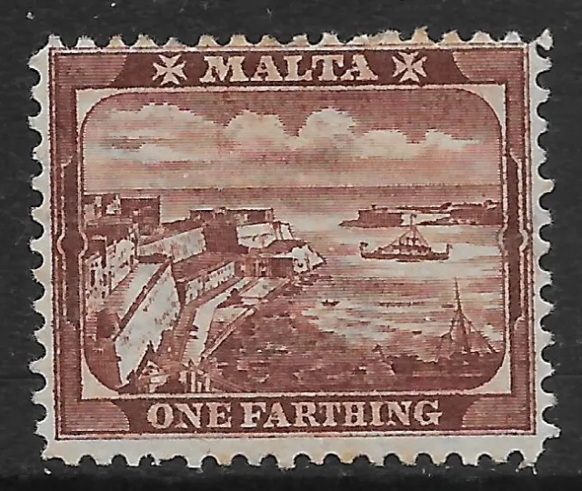 Malta British Colonies 1901 Valletta Harbour 1F WM2 Mi n.15 MH *