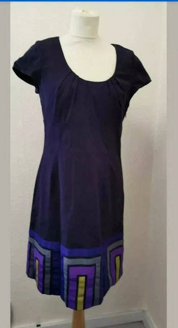 Robe Femme Shift Boden - Coton Violet Or Gris Tringle - Taille 12