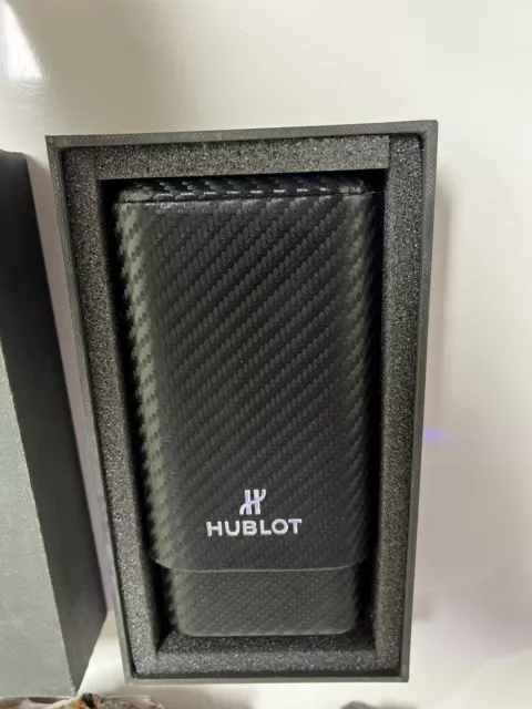 GENUINE HUBLOT BLACK Carbon Cigar Case Humidor Holder 3 Limited Edition ...