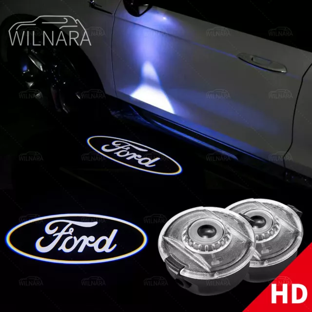 2X For Ford Car LED Mirror Puddle Courtesy Ghost Shadow HD Lights Projector Kit